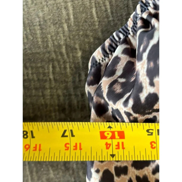 H&M Womens Leopard Shaping One Piece Swimsuit Bathingsuit Swimwear Brown Sz XL - Picture 6 of 8